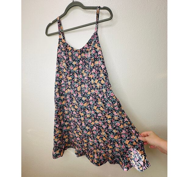 Old Navy Blue Multi Color Floral V-Neck Smocked Back Summer Dress XL - Picture 4 of 13